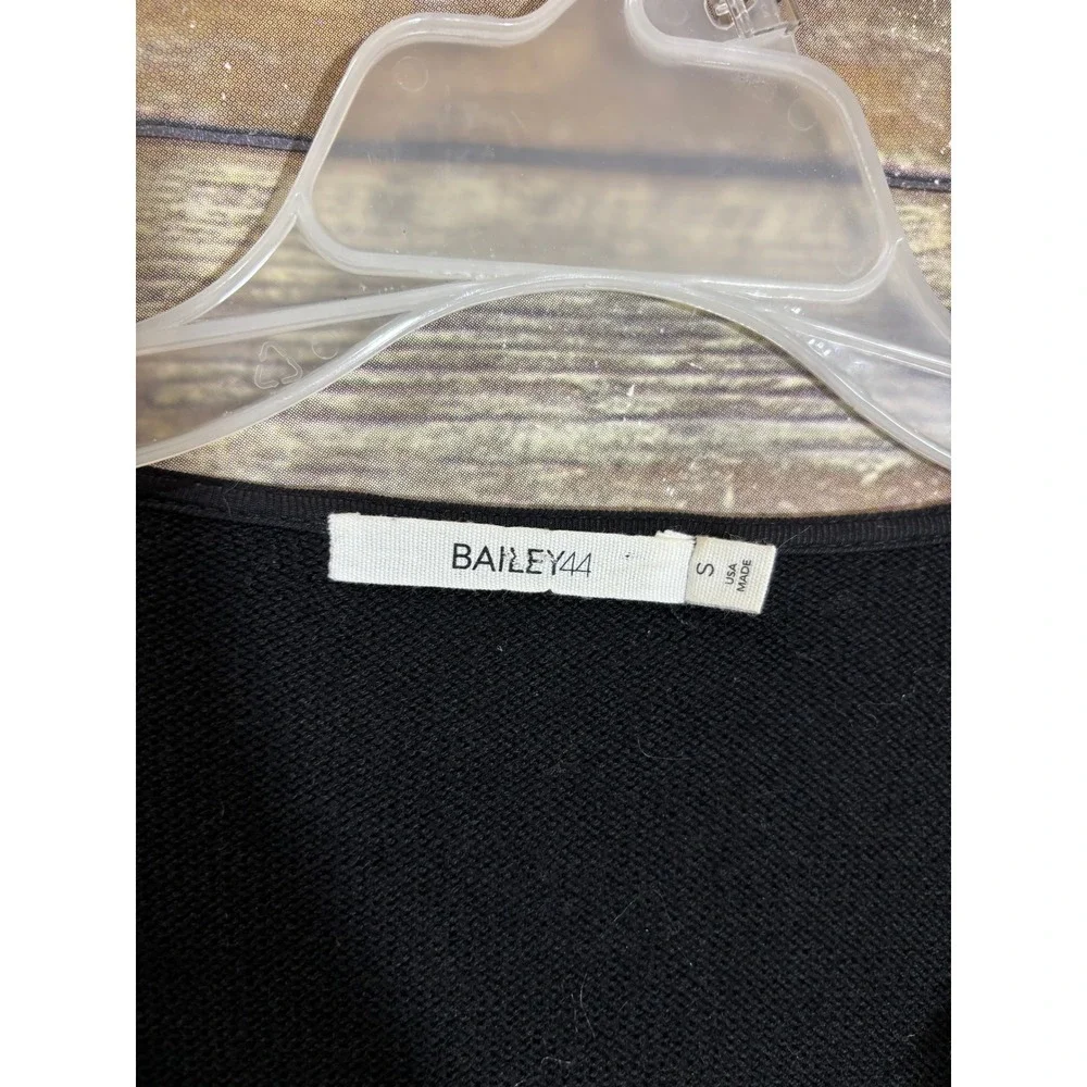 Bailey 44 Faux Fur Trim‎ Vest Black Knit Womens S Small Anthropologie Mob Wife